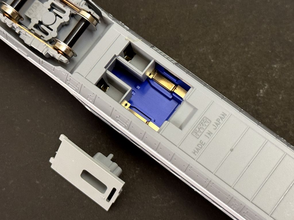Many KATO models come with pre-designed internal slots for installing DCC decoders.