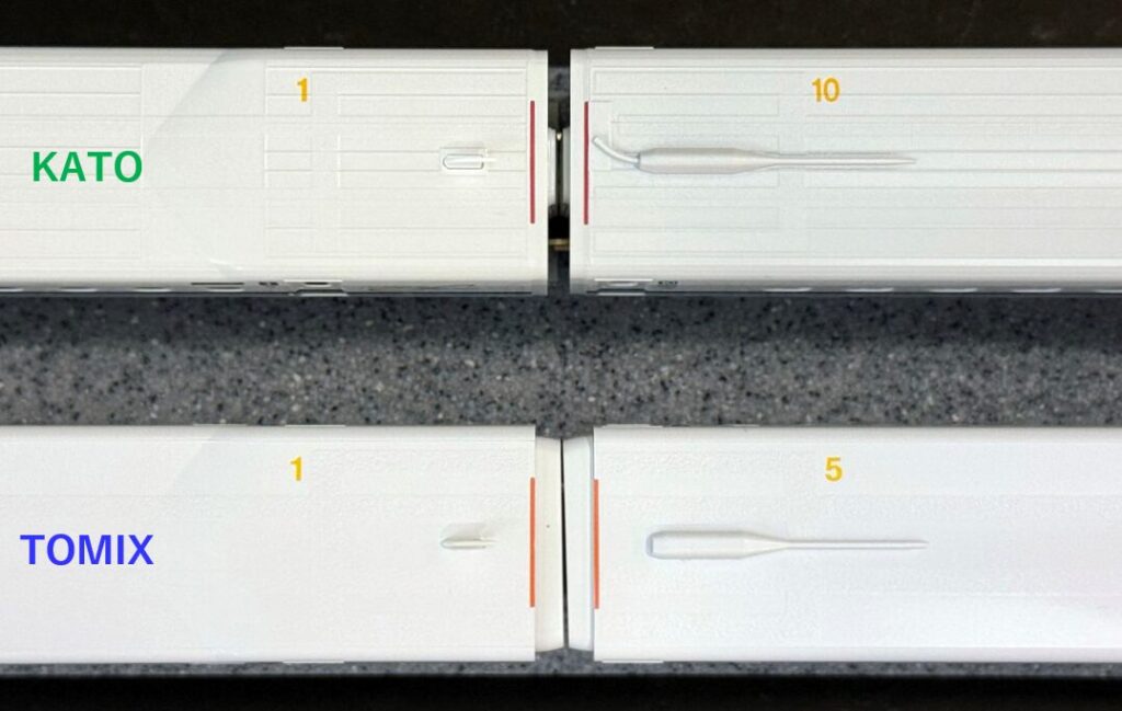 KATOとTOMIXのN700S連結部の違い